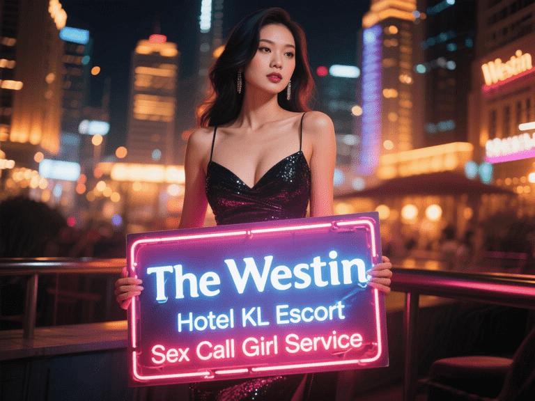 Woman holding "The Westin Hotel KL Escort" sign in Bukit Bintang.